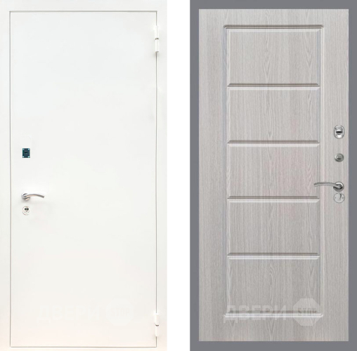 Входная металлическая Дверь Рекс (REX) 1А Белая шагрень FL-39 Беленый дуб в Ногинск