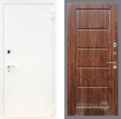 Входная металлическая Дверь Рекс (REX) 1А Белая шагрень FL-39 орех тисненый в Ногинск