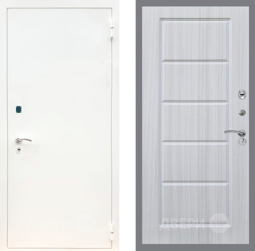 Входная металлическая Дверь Рекс (REX) 1А Белая шагрень FL-39 Сандал белый в Ногинск