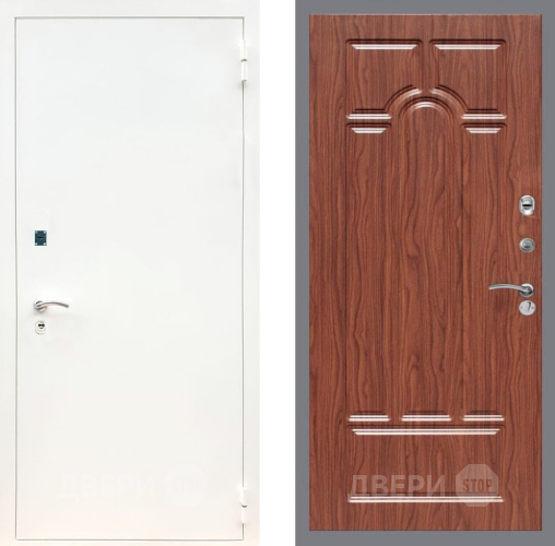 Входная металлическая Дверь Рекс (REX) 1А Белая шагрень FL-58 орех тисненый в Ногинск