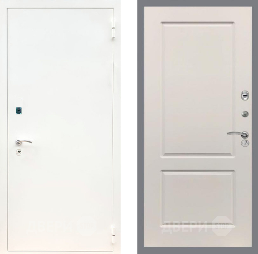 Входная металлическая Дверь Рекс (REX) 1А Белая шагрень FL-117 Шампань в Ногинск