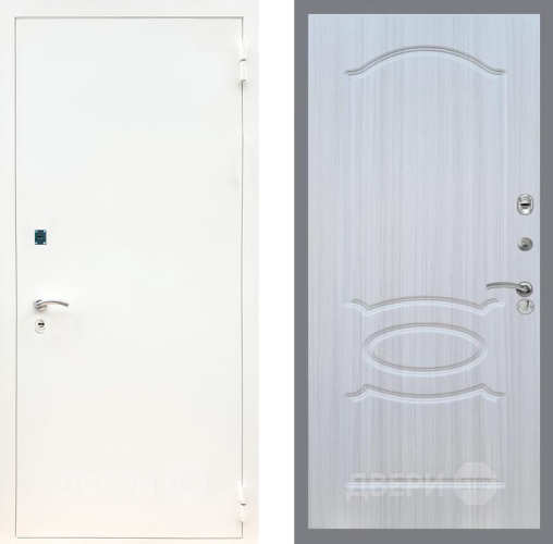 Входная металлическая Дверь Рекс (REX) 1А Белая шагрень FL-128 Сандал белый в Ногинск