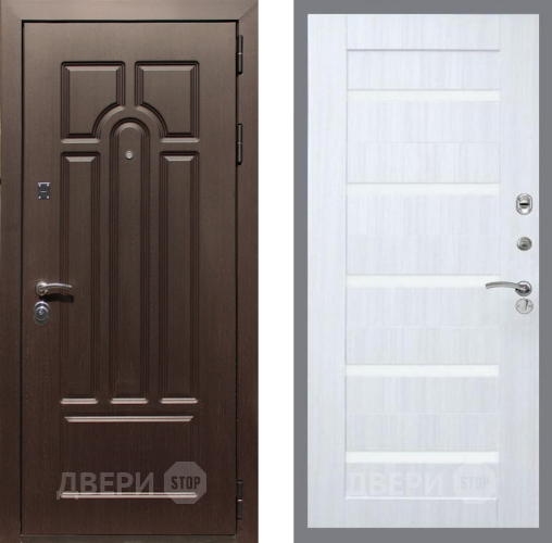 Дверь Рекс (REX) Эврика СБ-14 стекло белое Сандал белый в Ногинск