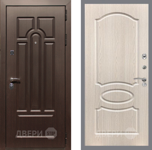 Входная металлическая Дверь Рекс (REX) Эврика FL-128 Беленый дуб в Ногинск