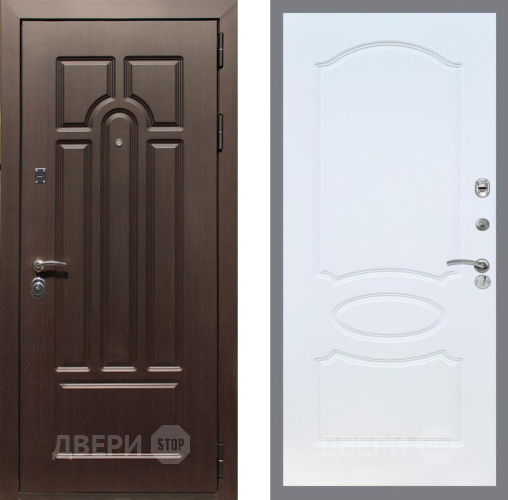 Входная металлическая Дверь Рекс (REX) Эврика FL-128 Белый ясень в Ногинск