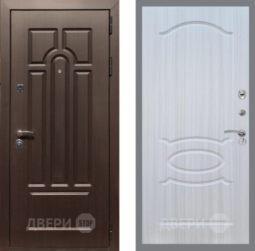 Дверь Рекс (REX) Эврика FL-128 Сандал белый в Ногинск