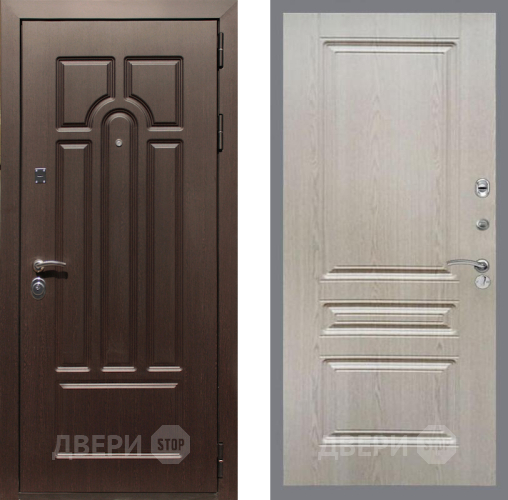 Входная металлическая Дверь Рекс (REX) Эврика FL-243 Беленый дуб в Ногинск