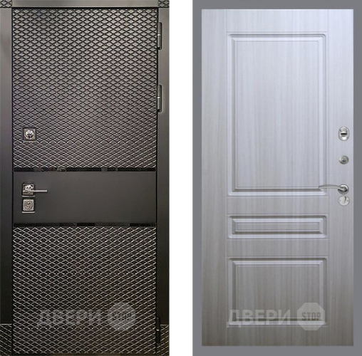 Входная металлическая Дверь Рекс (REX) 15 Черный Кварц FL-243 Сандал белый в Ногинск