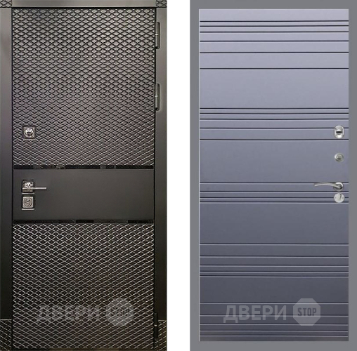 Входная металлическая Дверь Рекс (REX) 15 Черный Кварц Line Силк титан в Ногинск