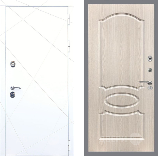 Входная металлическая Дверь Рекс (REX) 13 Силк Сноу FL-128 Беленый дуб в Ногинск