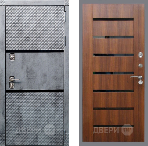 Дверь Рекс (REX) 15 Бетон Темный СБ-14 стекло черное Орех бренди в Ногинск