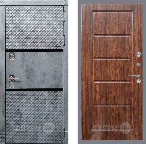 Входная металлическая Дверь Рекс (REX) 15 Бетон Темный FL-39 орех тисненый в Ногинск