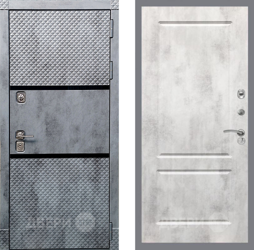 Входная металлическая Дверь Рекс (REX) 15 Бетон Темный FL-117 Бетон светлый в Ногинск