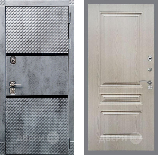 Входная металлическая Дверь Рекс (REX) 15 Бетон Темный FL-243 Беленый дуб в Ногинск