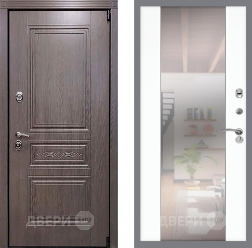 Входная металлическая Дверь Рекс (REX) Премиум-S СБ-16 Зеркало Силк Сноу в Ногинск