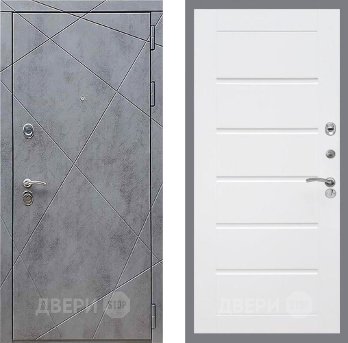 Дверь Рекс (REX) 13 Бетон Темный Сити Белый ясень в Ногинск