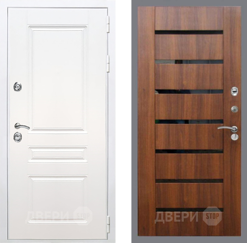 Дверь Рекс (REX) Премиум-н Силк Сноу СБ-14 стекло черное Орех бренди в Ногинск