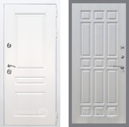 Входная металлическая Дверь Рекс (REX) Премиум-н Силк Сноу FL-33 Лиственница беж в Ногинск