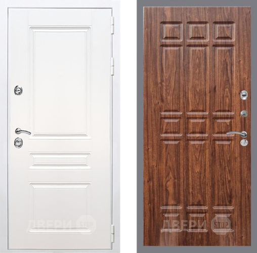 Входная металлическая Дверь Рекс (REX) Премиум-н Силк Сноу FL-33 орех тисненый в Ногинск