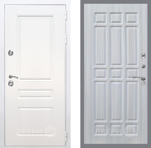 Входная металлическая Дверь Рекс (REX) Премиум-н Силк Сноу FL-33 Сандал белый в Ногинск