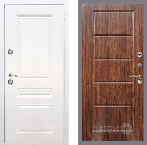 Входная металлическая Дверь Рекс (REX) Премиум-н Силк Сноу FL-39 орех тисненый в Ногинск