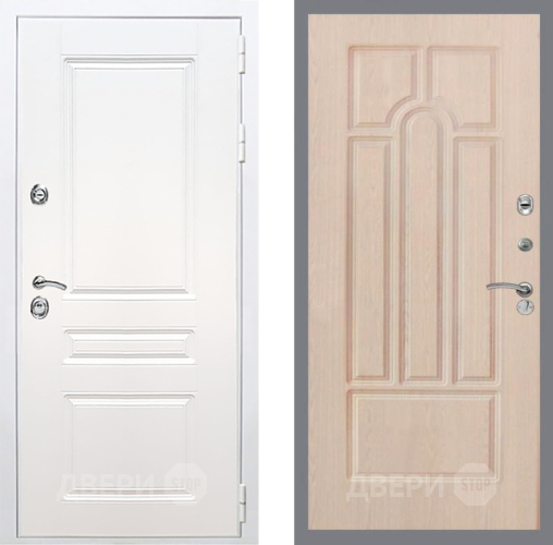 Входная металлическая Дверь Рекс (REX) Премиум-н Силк Сноу FL-58 Беленый дуб в Ногинск