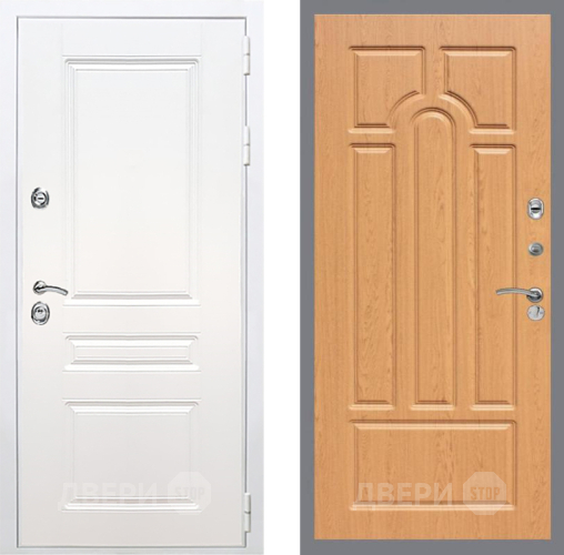 Входная металлическая Дверь Рекс (REX) Премиум-н Силк Сноу FL-58 Дуб в Ногинск