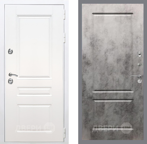 Входная металлическая Дверь Рекс (REX) Премиум-н Силк Сноу FL-117 Бетон темный в Ногинск