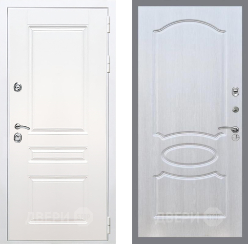 Входная металлическая Дверь Рекс (REX) Премиум-н Силк Сноу FL-128 Лиственница беж в Ногинск