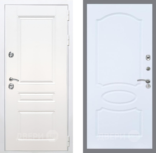 Входная металлическая Дверь Рекс (REX) Премиум-н Силк Сноу FL-128 Силк Сноу в Ногинск