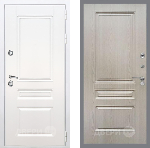 Входная металлическая Дверь Рекс (REX) Премиум-н Силк Сноу FL-243 Беленый дуб в Ногинск