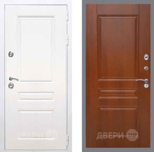 Входная металлическая Дверь Рекс (REX) Премиум-н Силк Сноу FL-243 Итальянский орех в Ногинск