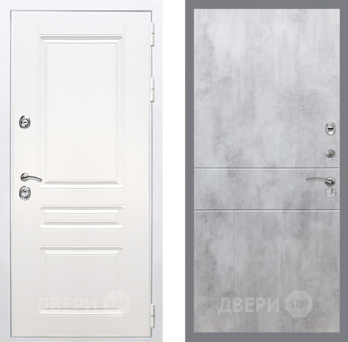 Входная металлическая Дверь Рекс (REX) Премиум-н Силк Сноу FL-290 Бетон светлый в Ногинск