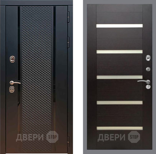 Входная металлическая Дверь Рекс (REX) 25 СБ-14 стекло белое венге поперечный в Ногинск