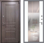 Дверь Рекс (REX) Пренмиум-S СБ-16 Зеркало Силк Сноу